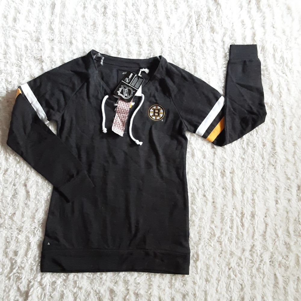 ANTIGUA WOMEN'S FOXY BOSTON BRUINS  LACE UP LONG SLEEVE